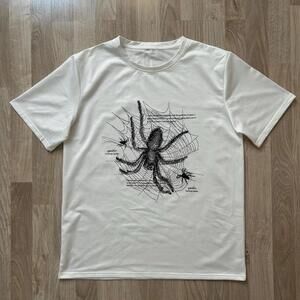 White And Black Spider Print T Shirt